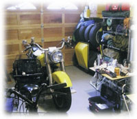 ウッディーマルチガレージを利用したバイクガレージ